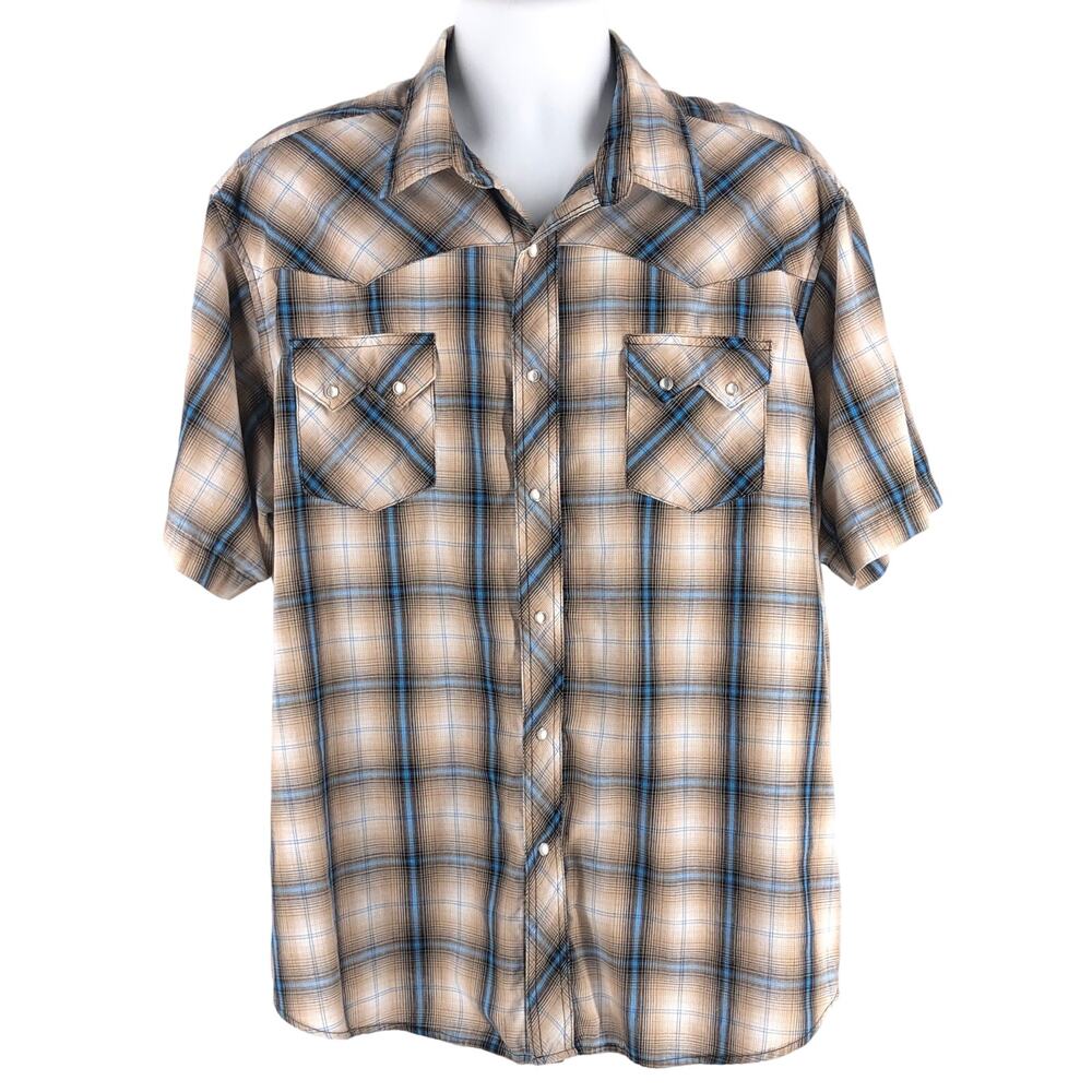 90s Wrangler pearl snap western shirt short sleeve 1990s vintage